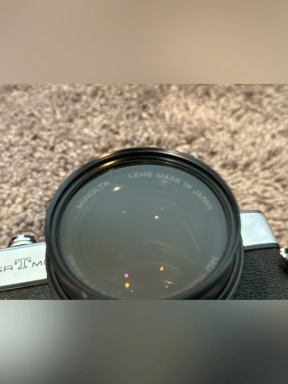 3-set Minolta SLR Film Camera with Brown Case and Extra Lens